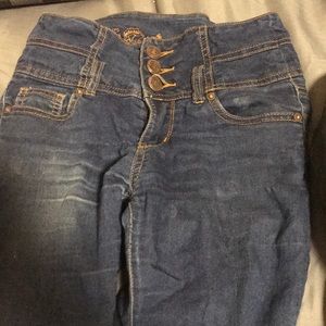 High waisted skinny jeans
